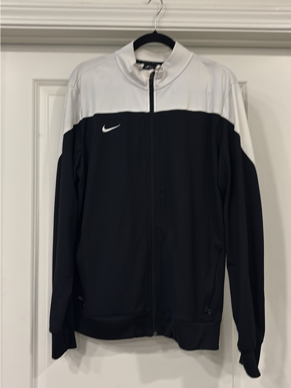 Nike Black and White Full-Zip Performance Jacket
